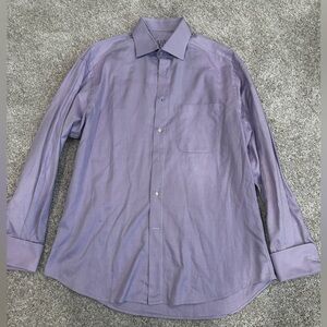 Men's Long-Sleeve Lavender Dress Shirt - Classic Point Collar